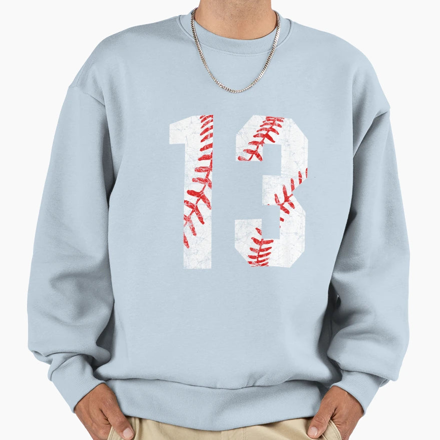 Baseball Mom 13 Jersey Baseball Sweatshirt - Minimalist Print Unisex - T-Shirt, Sweatshirt, Hoodie