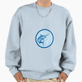 Blue Marlin Fish Jumping Circle Sweatshirt - Minimalist Print Men Women - T-Shirt, Sweatshirt, Hoodie