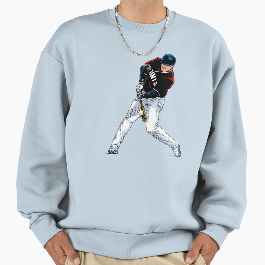 Baseball Player Hitting Ball Sweatshirt - Minimalist Print Unisex - T-Shirt, Sweatshirt, Hoodie