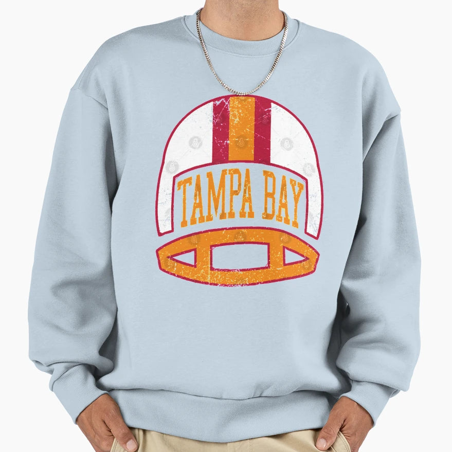 Tampa Bay Helmet White Sweatshirt - Minimalist Print Unisex - T-Shirt, Sweatshirt, Hoodie