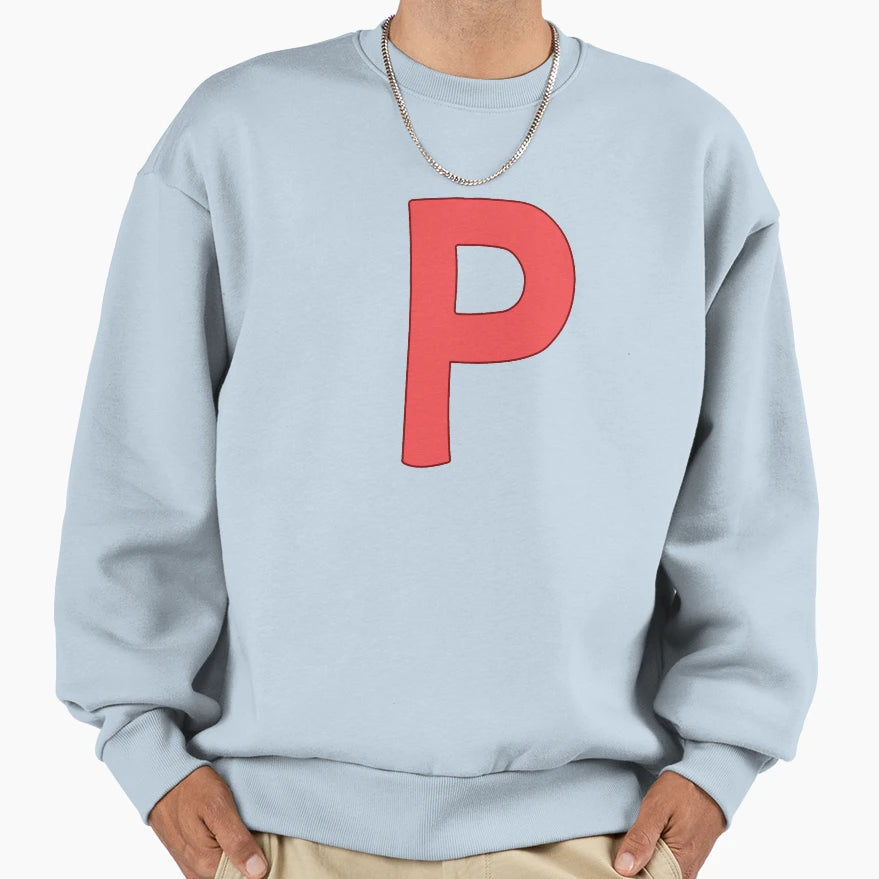 Letter P Red Sweatshirt - Streetwear Style Unisex - T-Shirt, Sweatshirt, Hoodie