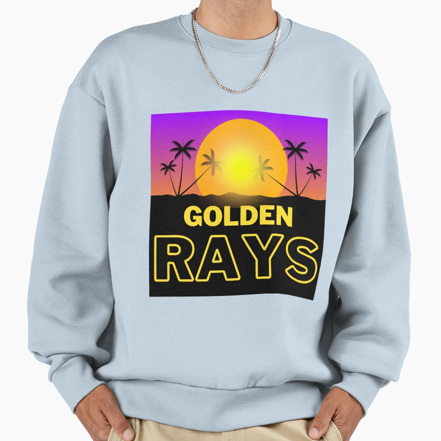 Golden Rays Sunset Village Site Sweatshirt - Minimalist Print for Adults - T-Shirt, Sweatshirt, Hoodie