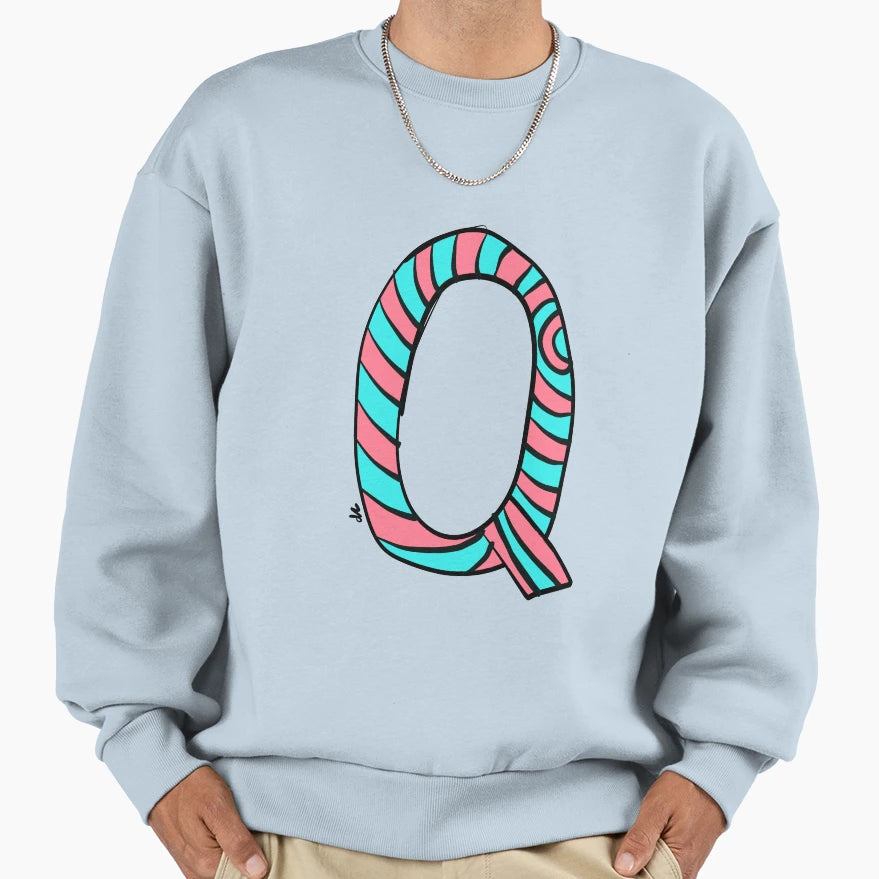Letter Q Sweatshirt - Trendy Graphic Unisex - T-Shirt, Sweatshirt, Hoodie
