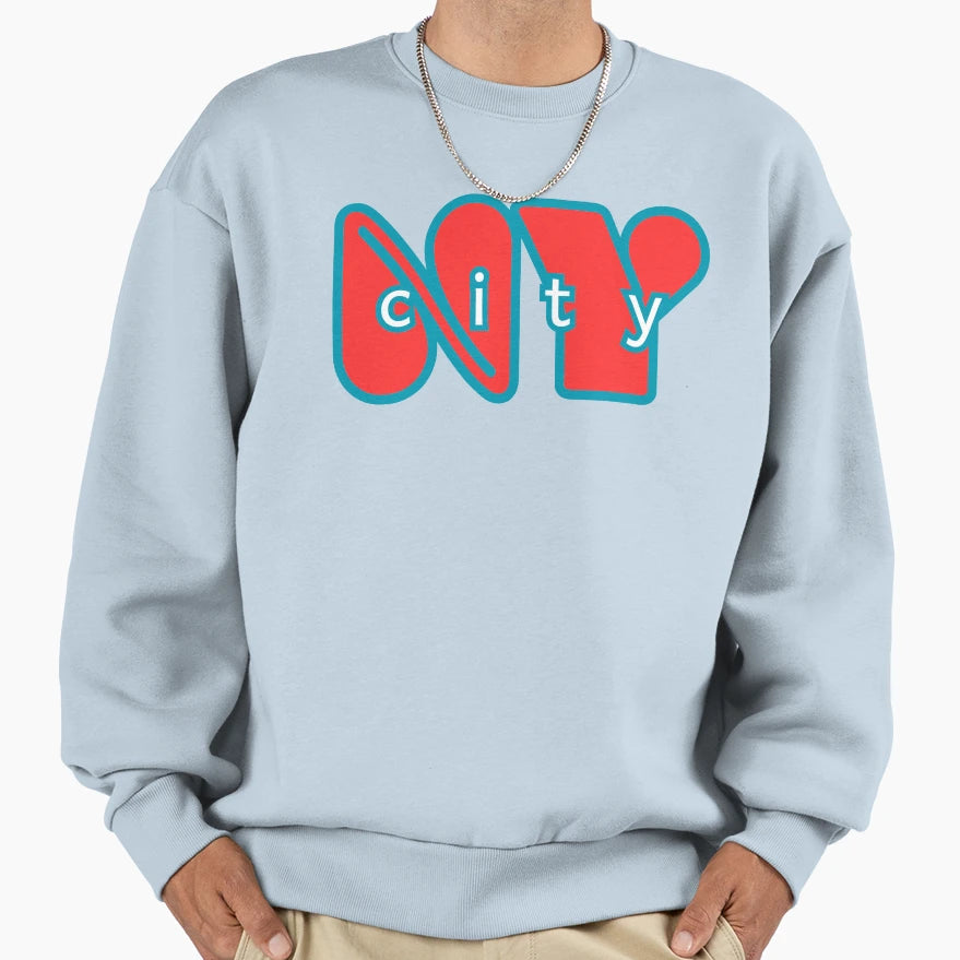 Ny City Red White Blue Sweatshirt - Fun Novelty Design Men Women - T-Shirt, Sweatshirt, Hoodie