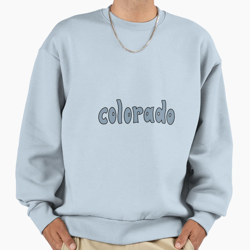Colorado Blue Simple Sweatshirt - Casual Everyday Wear Men Women - T-Shirt, Sweatshirt, Hoodie