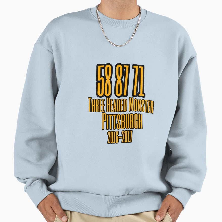 Pittsburgh Hockey Three Headed Monster Sweatshirt - Graphic Print Unisex - T-Shirt, Sweatshirt, Hoodie