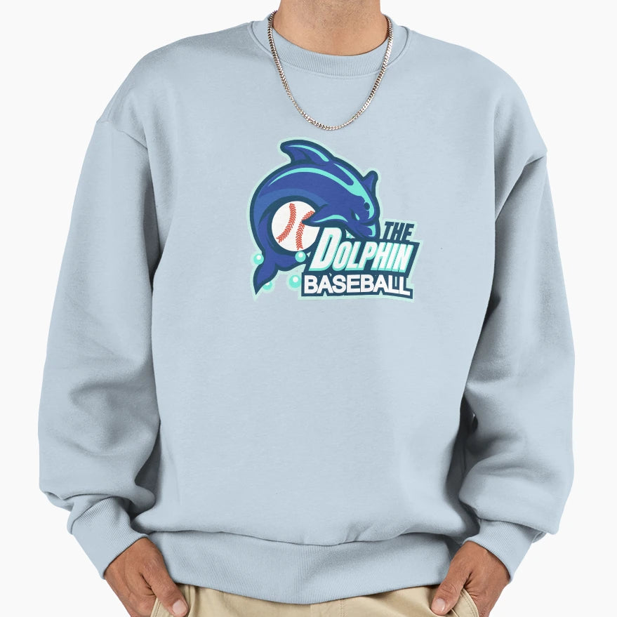 Dolphin Baseball Sweatshirt - Streetwear Style Unisex - T-Shirt, Sweatshirt, Hoodie