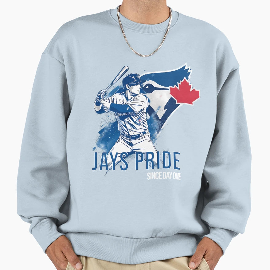 Jays Pride Since Day One Blue Sweatshirt - Fun Novelty Design for Adults - T-Shirt, Sweatshirt, Hoodie