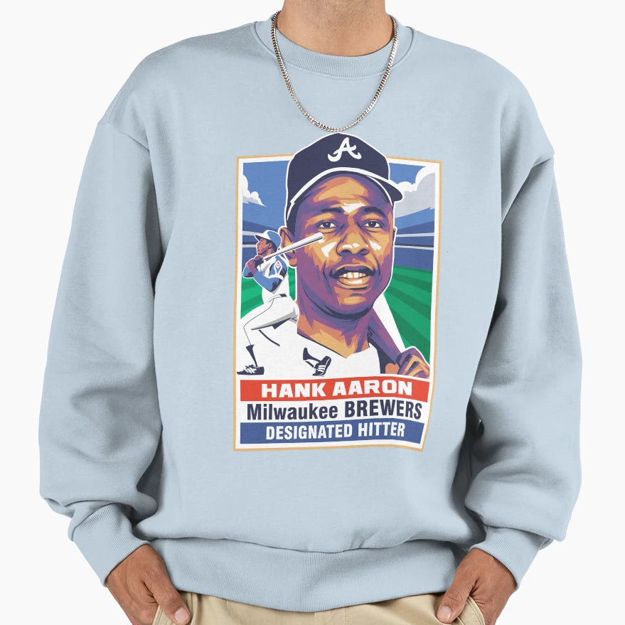 Hank Aaron Sweatshirt - Custom Art Print for Adults - T-Shirt, Sweatshirt, Hoodie