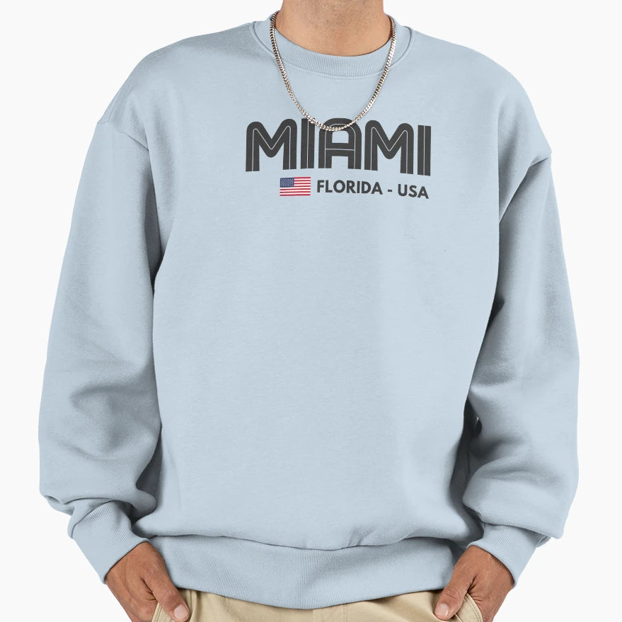 Miami Florida Usa Sweatshirt - Aesthetic Graphic for Adults - T-Shirt, Sweatshirt, Hoodie