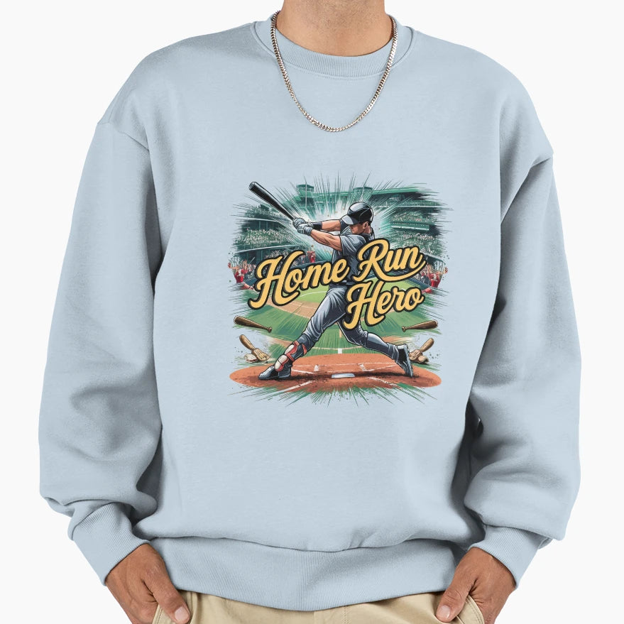 Home Run Hero Baseball Champion Sweatshirt - Minimalist Print Unisex - T-Shirt, Sweatshirt, Hoodie