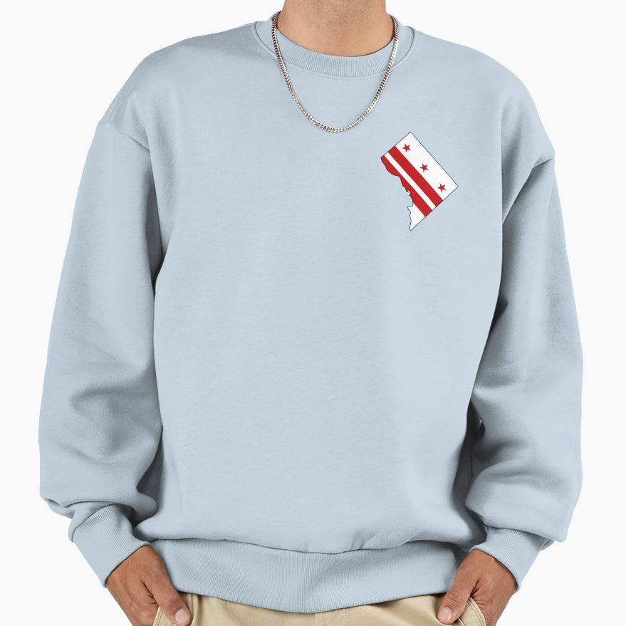 Flags States Washington Dc Sweatshirt - Graphic Print for Adults - T-Shirt, Sweatshirt, Hoodie
