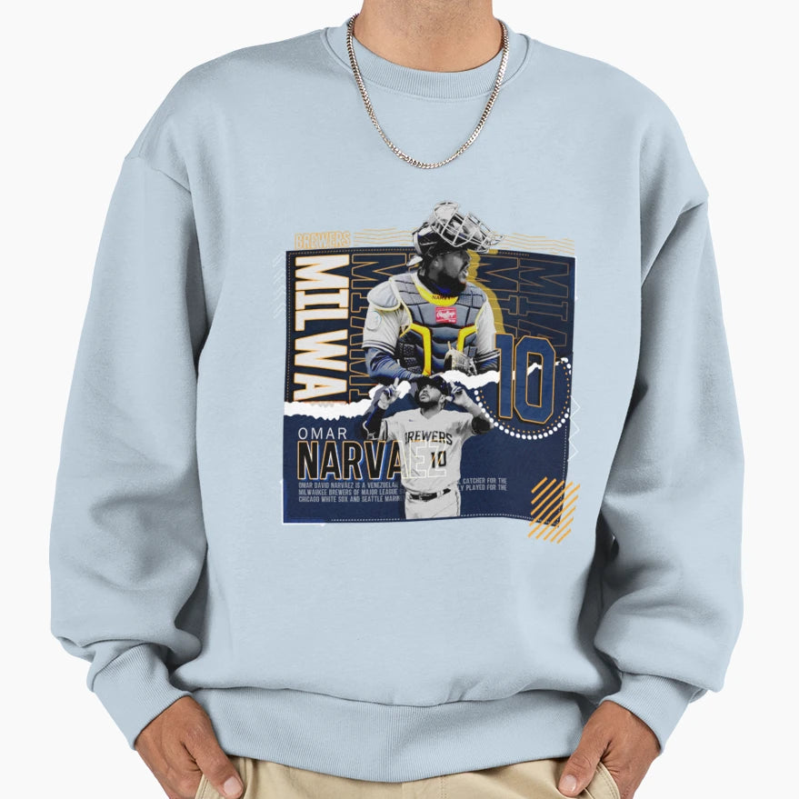 Omar Narvaez Baseball Sweatshirt - Fun Novelty Design Unisex - T-Shirt, Sweatshirt, Hoodie