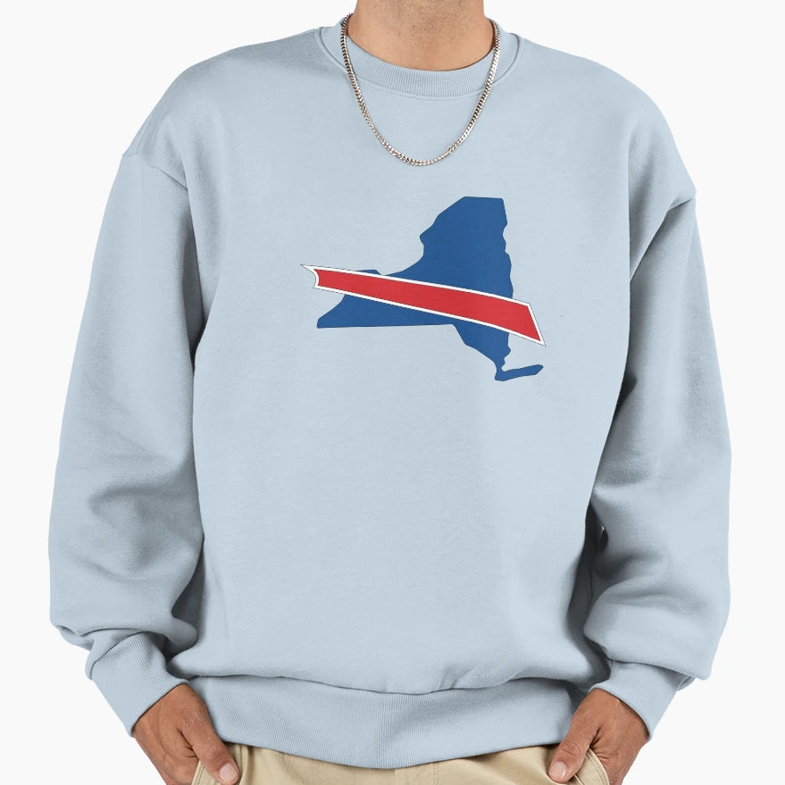 New York State Outline Buffalo Sweatshirt - Casual Everyday Wear Unisex - T-Shirt, Sweatshirt, Hoodie