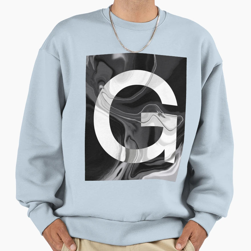 G Alphabet Marble Abstract Sweatshirt - Trendy Graphic for Adults - T-Shirt, Sweatshirt, Hoodie