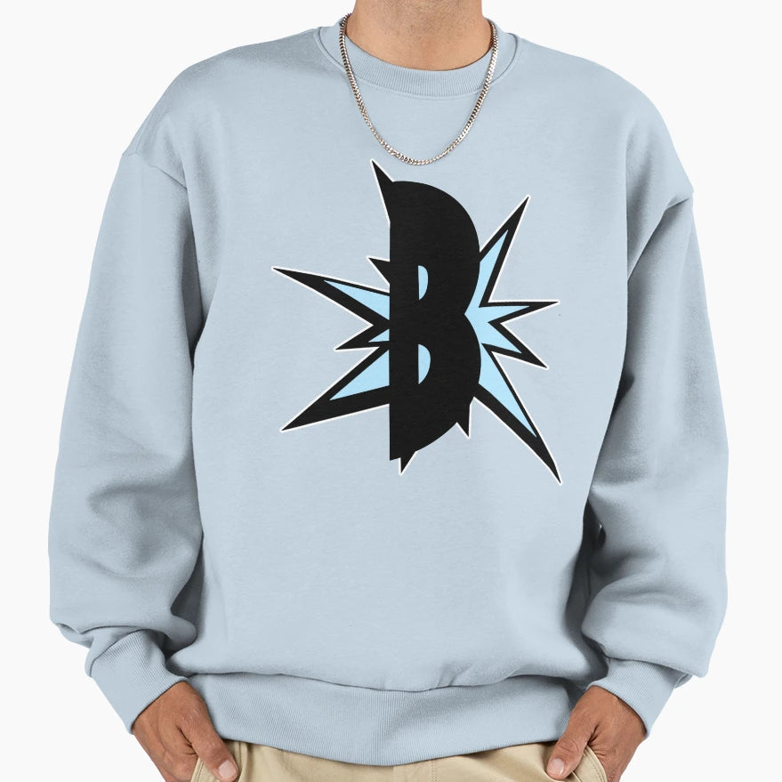 Monogram B As Comic Cartoon Sweatshirt - Minimalist Print for Adults - T-Shirt, Sweatshirt, Hoodie