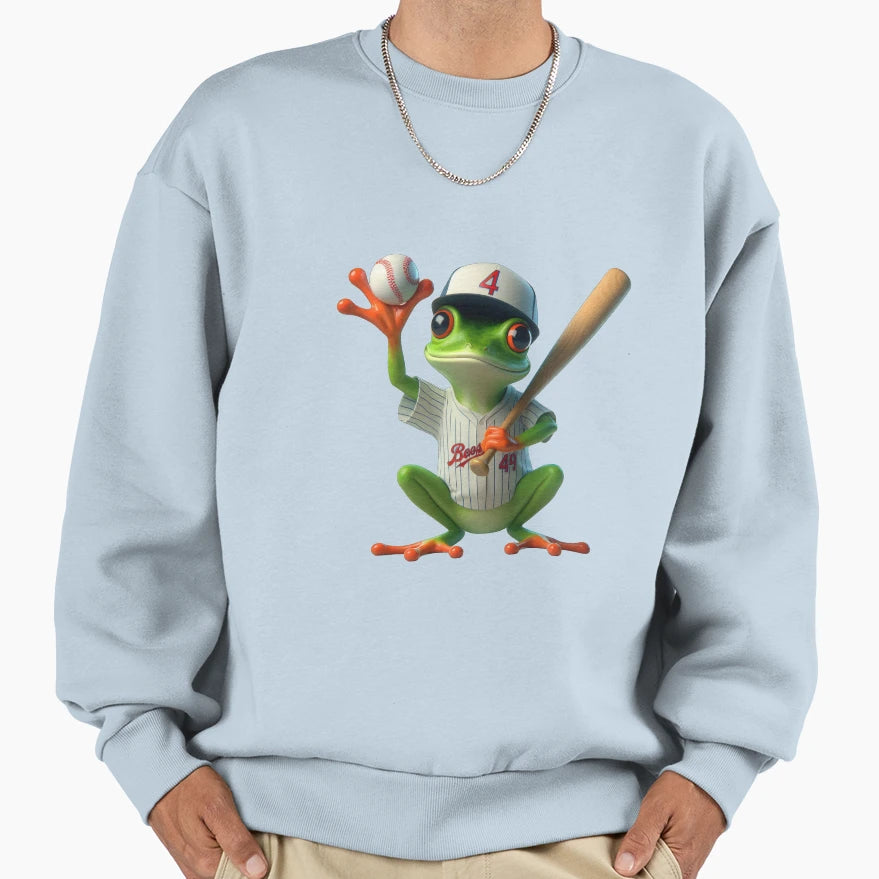Baseball Funky Frogs Sweatshirt - Trendy Graphic Unisex - T-Shirt, Sweatshirt, Hoodie