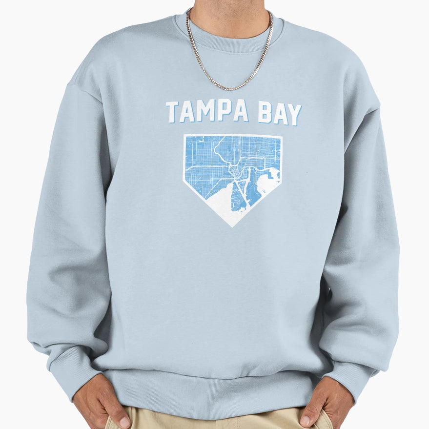 Tampa Bay Baseball City Home Map Sweatshirt - Graphic Print Men Women - T-Shirt, Sweatshirt, Hoodie