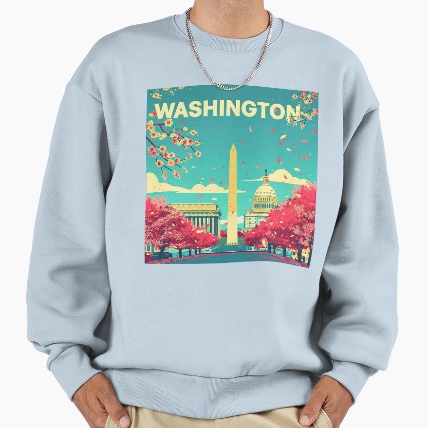 Washington Washington Vector Art Sweatshirt - Minimalist Print Men Women - T-Shirt, Sweatshirt, Hoodie