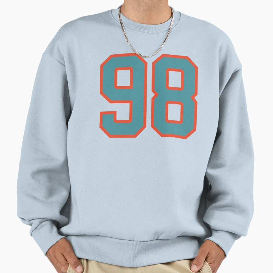 98 Number Aqua Orange Lucky Sweatshirt - Custom Art Print for Adults - T-Shirt, Sweatshirt, Hoodie