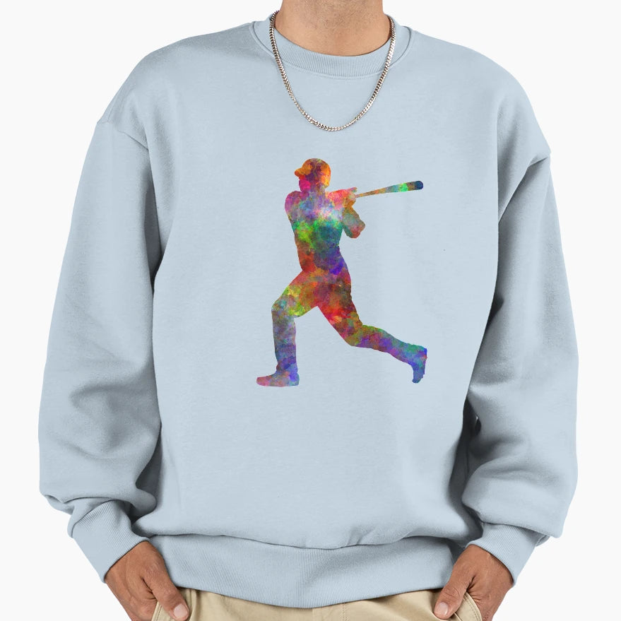 Baseball Player Hitting Ball Sweatshirt - Novelty Apparel for Adults - T-Shirt, Sweatshirt, Hoodie