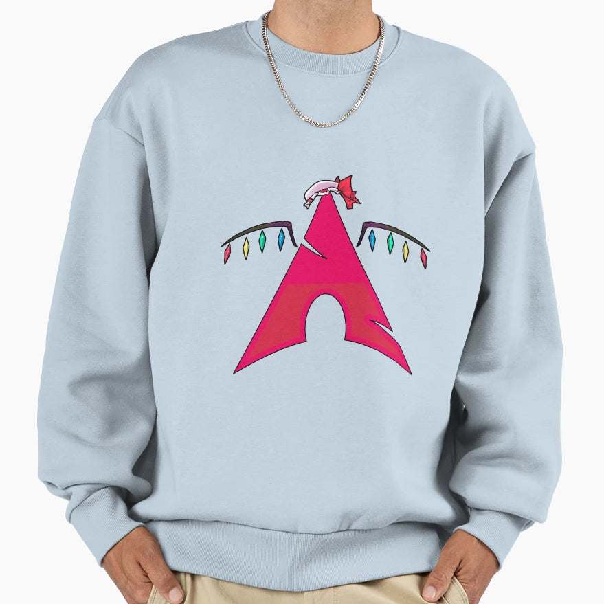 Flandre Scarlet Arch Linux Logo Sweatshirt - Fun Novelty Design for Adults - T-Shirt, Sweatshirt, Hoodie