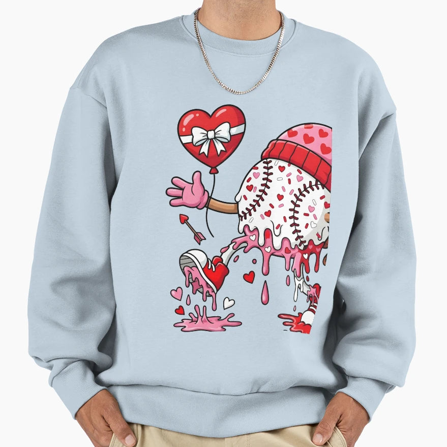Valentines Baseball Sweatshirt - Custom Art Print for Adults - T-Shirt, Sweatshirt, Hoodie