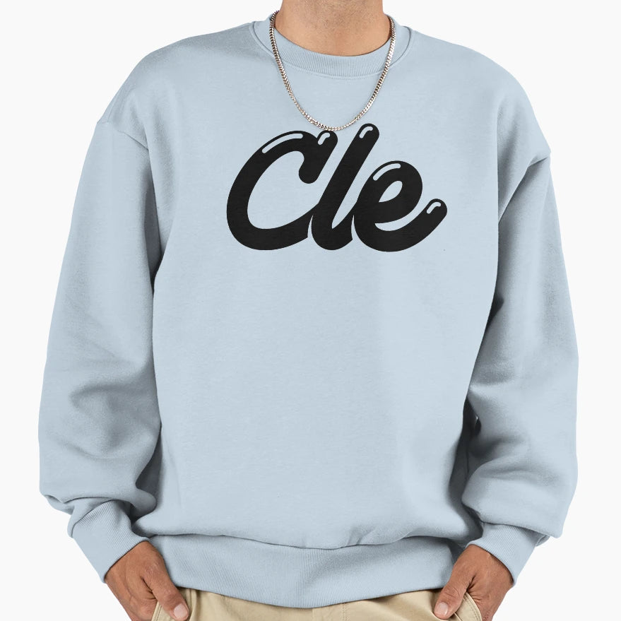 Cleveland Cle Bubble Script Sweatshirt - Aesthetic Graphic Unisex - T-Shirt, Sweatshirt, Hoodie