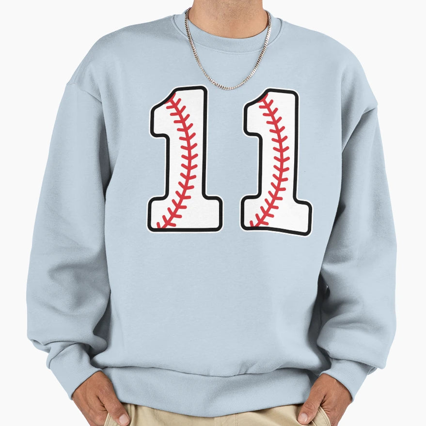 Baseball Number 11 Sweatshirt - Fun Novelty Design Unisex - T-Shirt, Sweatshirt, Hoodie