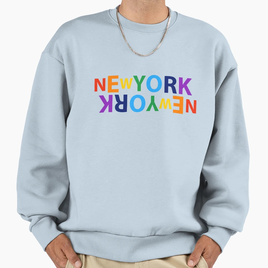 New York Usa Rainbow Colors Sweatshirt - Custom Art Print Men Women - T-Shirt, Sweatshirt, Hoodie