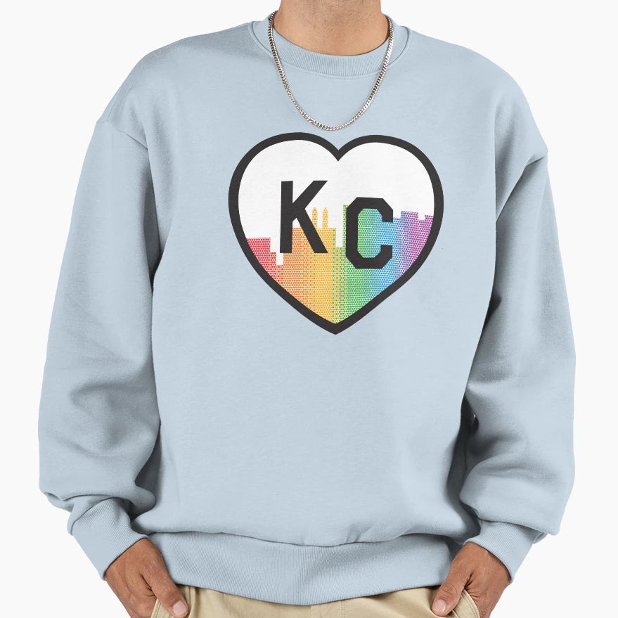 Rainbow Heart Sweatshirt - Custom Art Print Unisex - T-Shirt, Sweatshirt, Hoodie