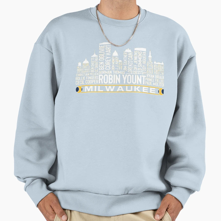Milwaukee Baseball Team All Time Sweatshirt - Unique Graphic for Adults - T-Shirt, Sweatshirt, Hoodie