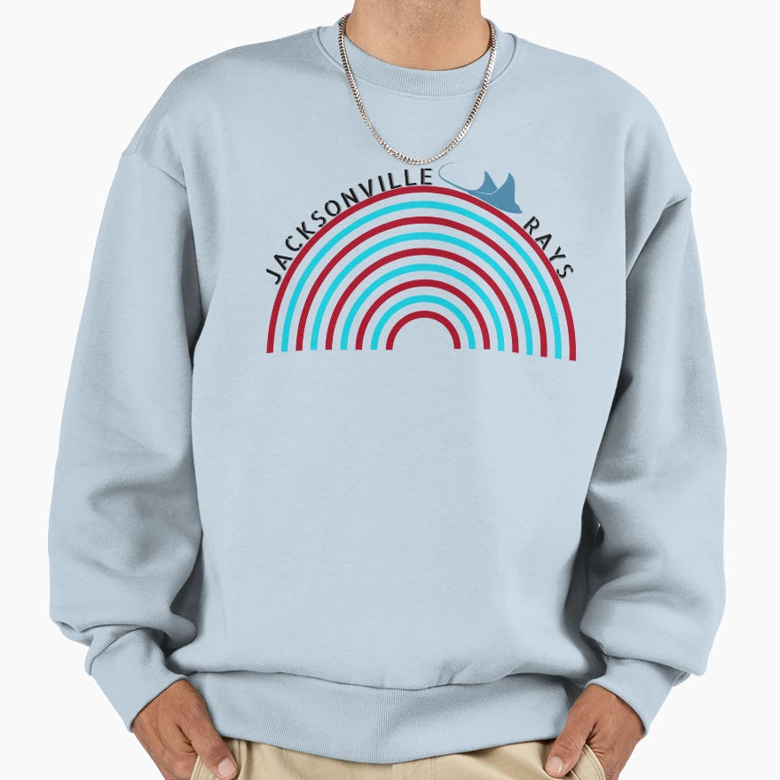 Jacksonville Rays Rainbow Sweatshirt - Minimalist Print for Adults - T-Shirt, Sweatshirt, Hoodie