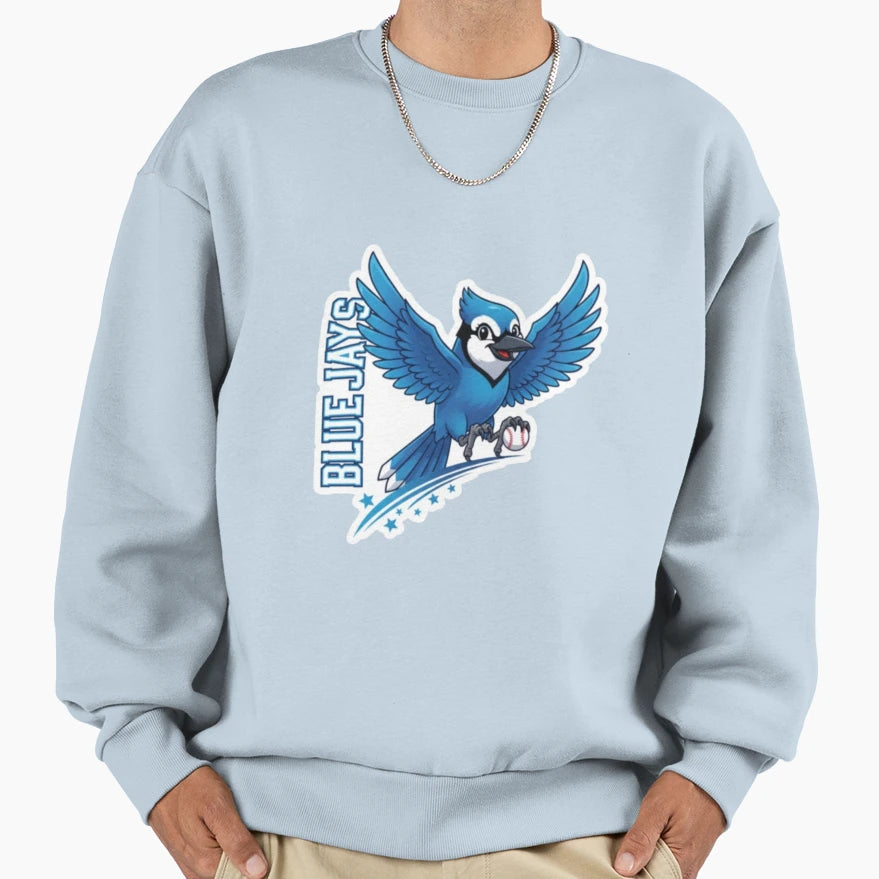 1 Blue Jay Blue Sparrow Art Blue Sweatshirt - Minimalist Print Men Women - T-Shirt, Sweatshirt, Hoodie