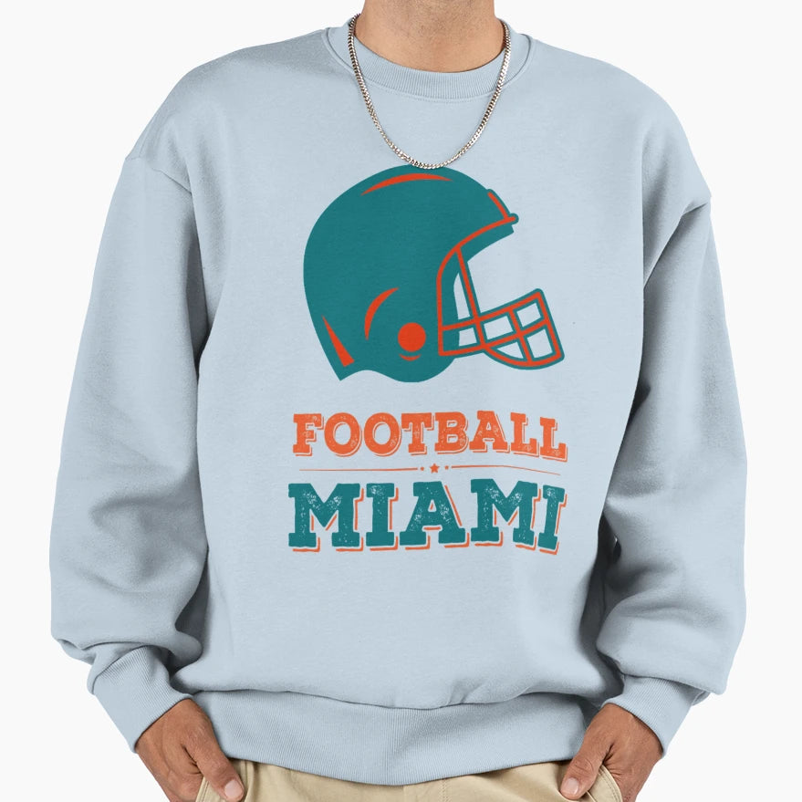 Miami Football Sweatshirt - Graphic Print Unisex - T-Shirt, Sweatshirt, Hoodie