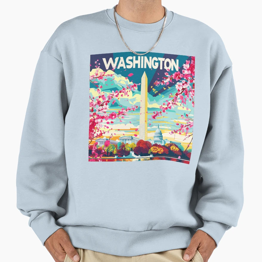 Washington Washington Vector Art Sweatshirt - Trendy Graphic Unisex - T-Shirt, Sweatshirt, Hoodie