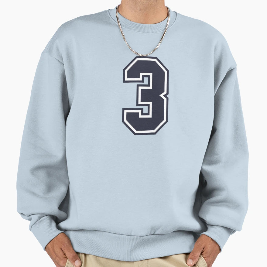 3 Sports Number Three Sweatshirt - Fun Novelty Design for Adults - T-Shirt, Sweatshirt, Hoodie