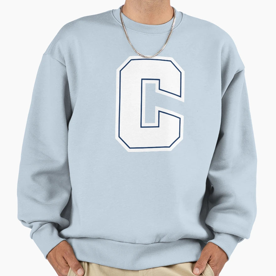 Chs C Logo White Blue Stripe Sweatshirt - Custom Art Print Unisex - T-Shirt, Sweatshirt, Hoodie