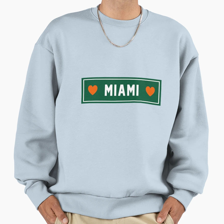 Miami Hearts Sweatshirt - Graphic Print Unisex - T-Shirt, Sweatshirt, Hoodie