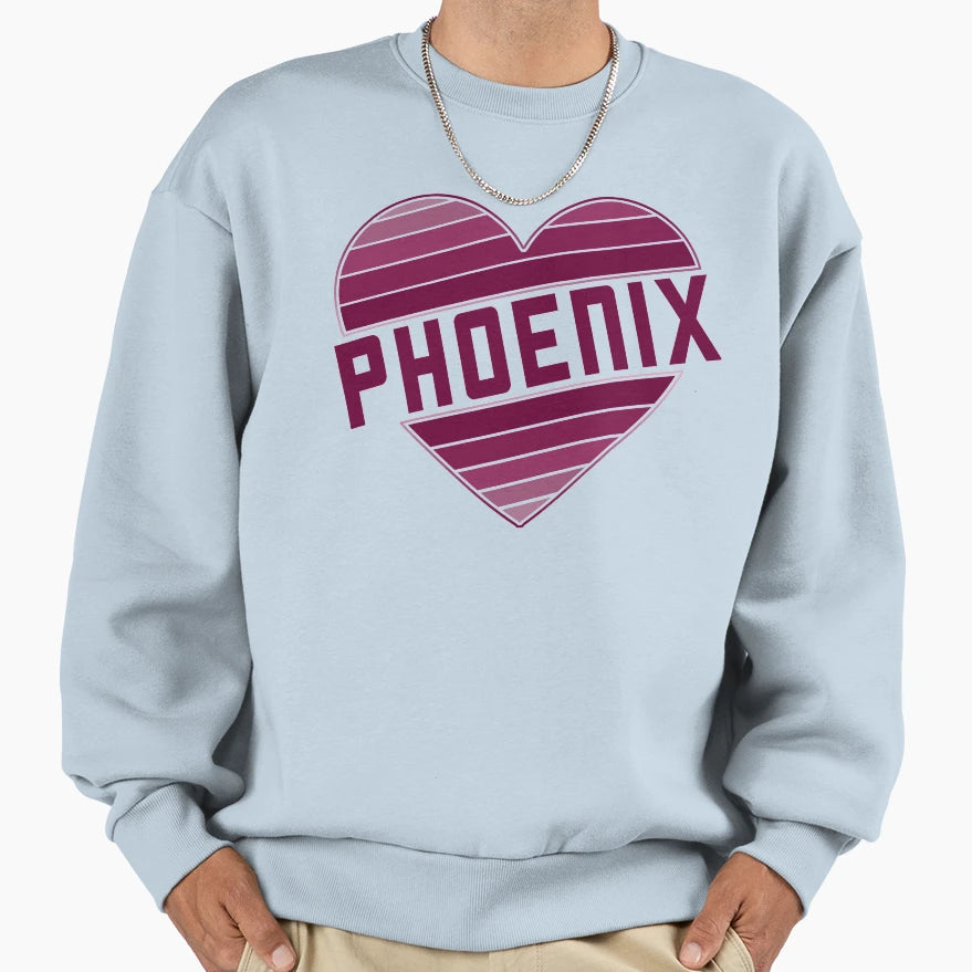 Phoenix Heart I Love Phoenix Gradient Sweatshirt - Custom Art Print Unisex - T-Shirt, Sweatshirt, Hoodie