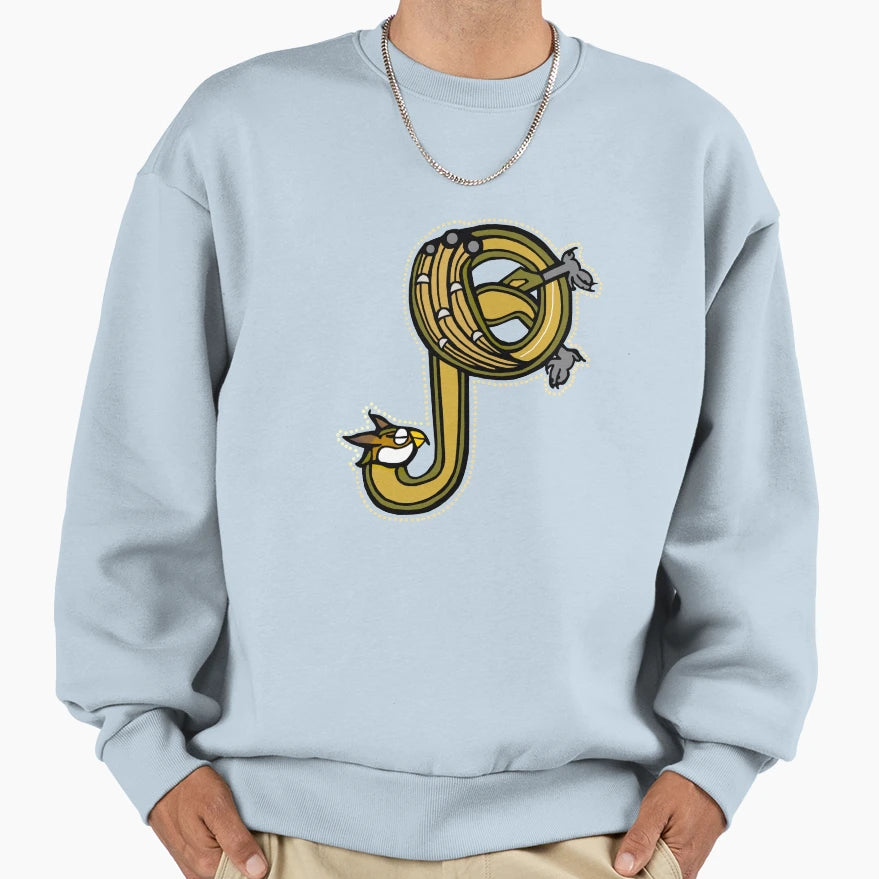 Letter P Owl Medieval Owl Sweatshirt - Graphic Print Men Women - T-Shirt, Sweatshirt, Hoodie