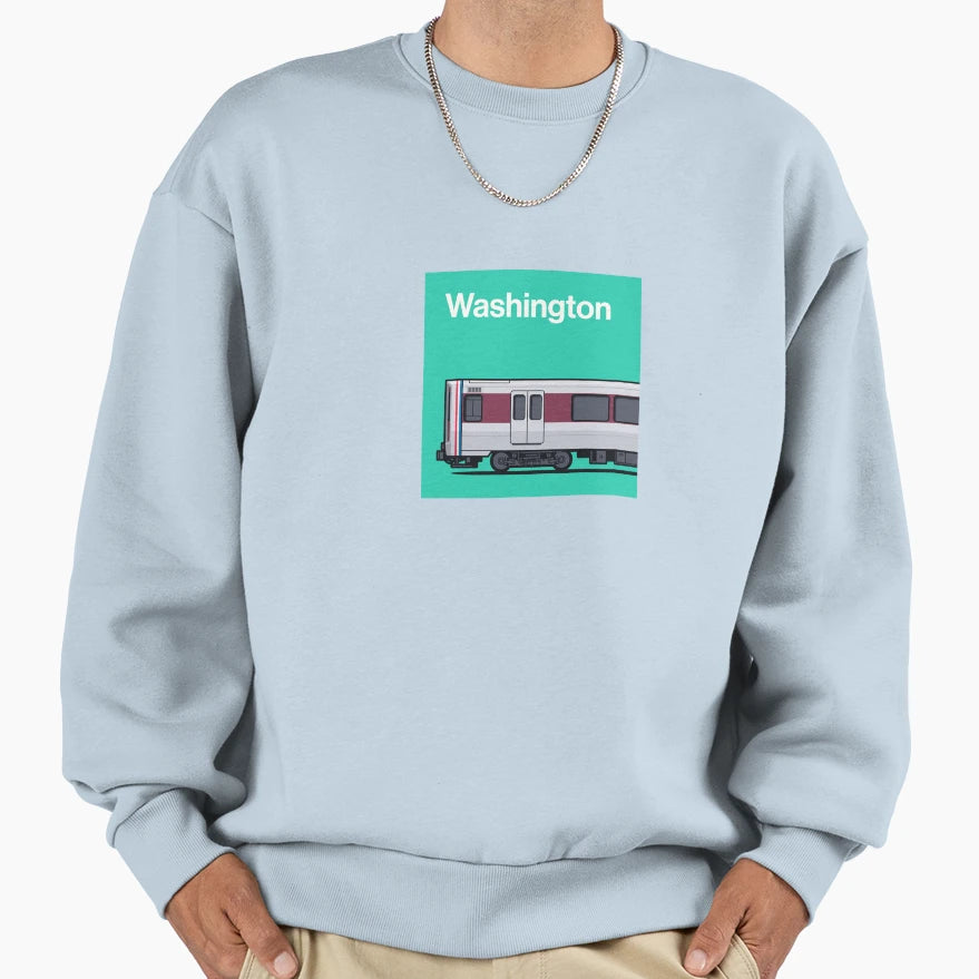 Washington 3000 Series Aqua Sweatshirt - Aesthetic Graphic for Adults - T-Shirt, Sweatshirt, Hoodie