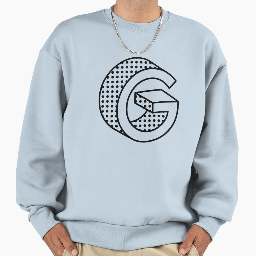 3D Ben Day Dot Isometric Letter G Sweatshirt - Custom Art Print Men Women - T-Shirt, Sweatshirt, Hoodie