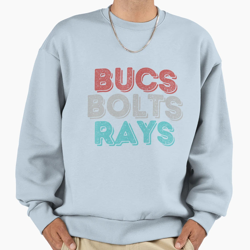 Bucs Bolts Rays Sweatshirt - Graphic Print Men Women - T-Shirt, Sweatshirt, Hoodie