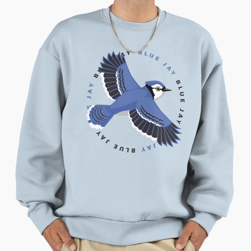 Blue Jay Flying Beautiful Bird Sweatshirt - Casual Everyday Wear for Adults - T-Shirt, Sweatshirt, Hoodie