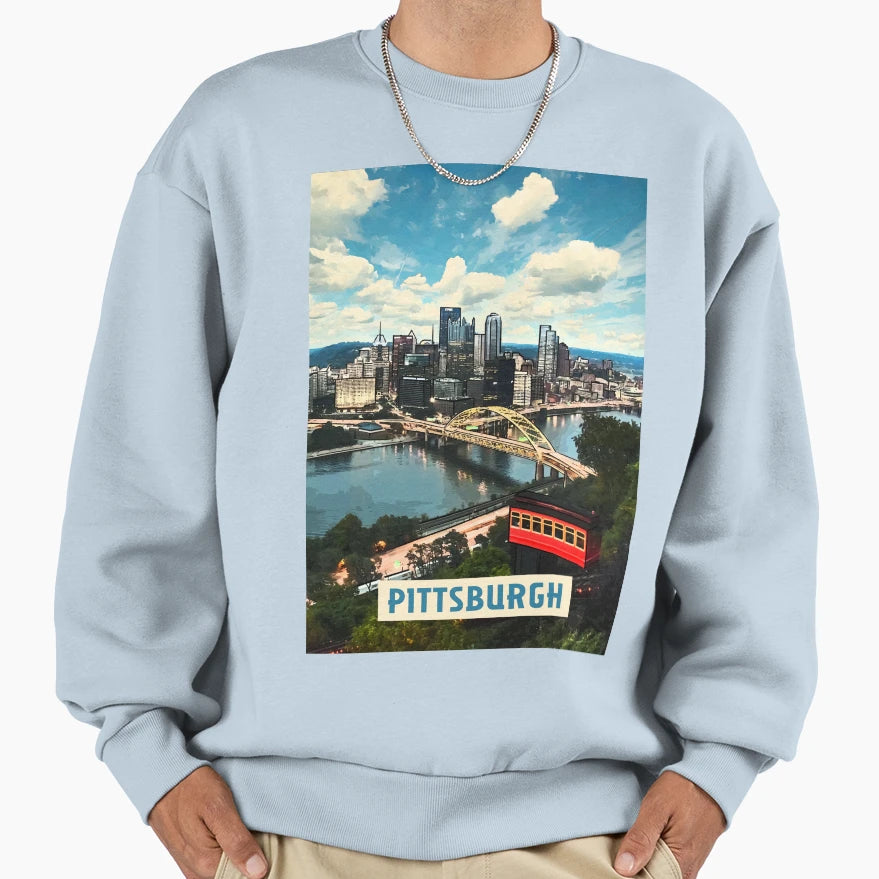 Pittsburgh Sweatshirt - Custom Art Print for Adults - T-Shirt, Sweatshirt, Hoodie