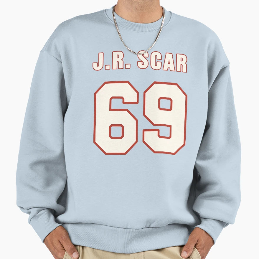 J R Scar 69 Jersey Sweatshirt - Minimalist Print Unisex - T-Shirt, Sweatshirt, Hoodie