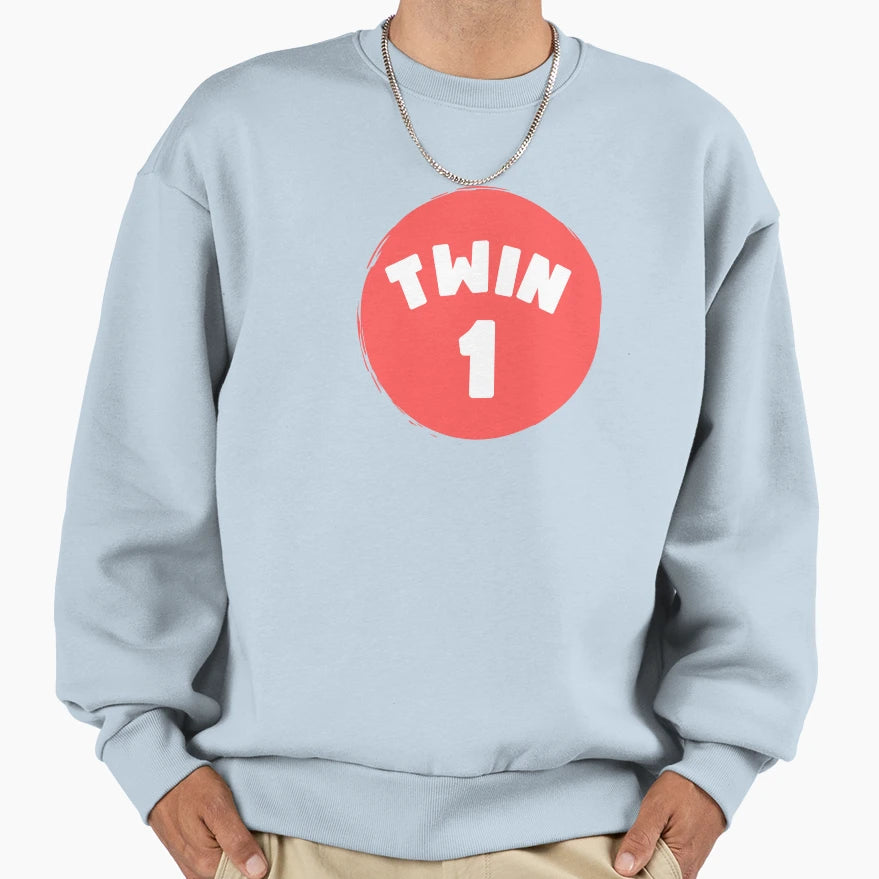 Twin 1 Twin 2 Matching Outfits Sweatshirt - Streetwear Style for Adults - T-Shirt, Sweatshirt, Hoodie