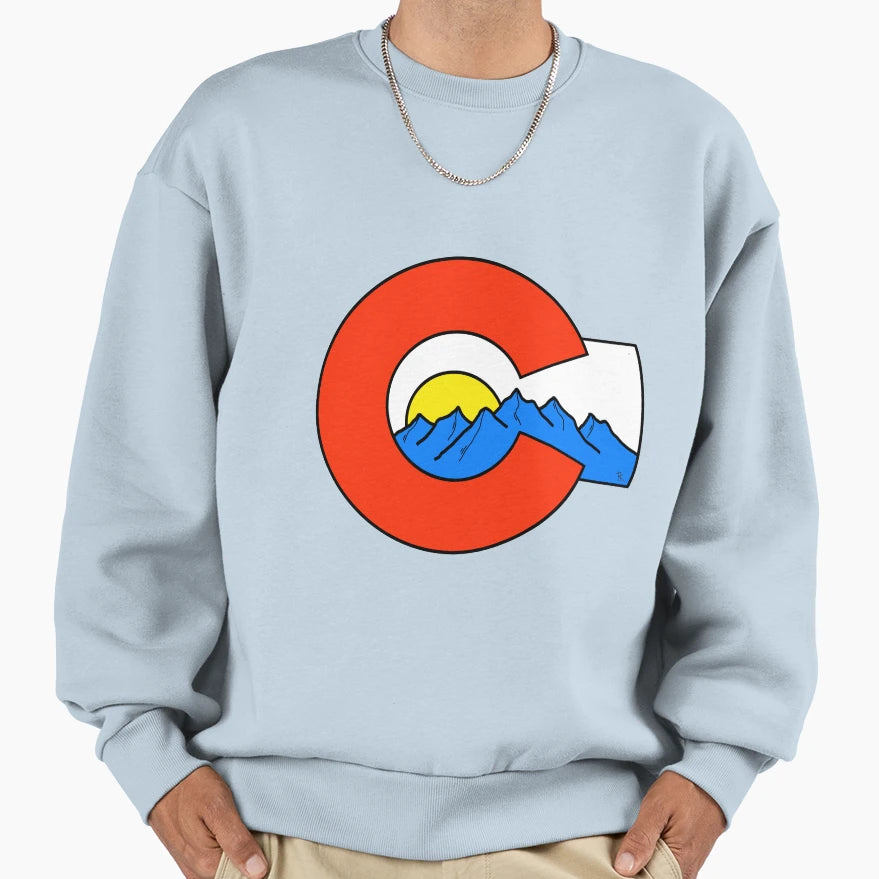Colorado Mountain Flag Sweatshirt - Graphic Print for Adults - T-Shirt, Sweatshirt, Hoodie