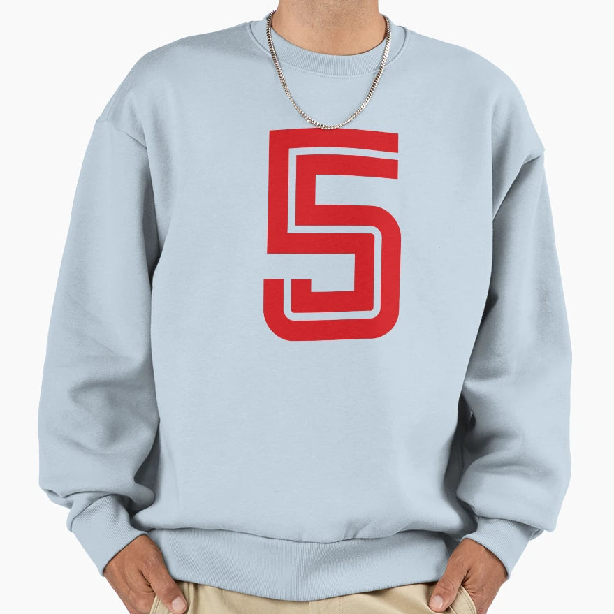 No 5 Player Number Five Sweatshirt - Fun Novelty Design for Adults - T-Shirt, Sweatshirt, Hoodie